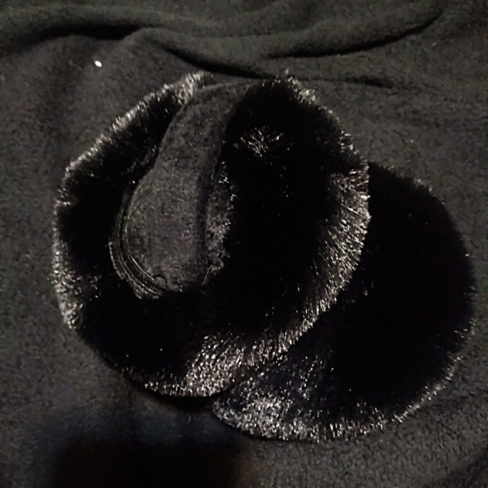Cute winter aesthetic ear mittens black